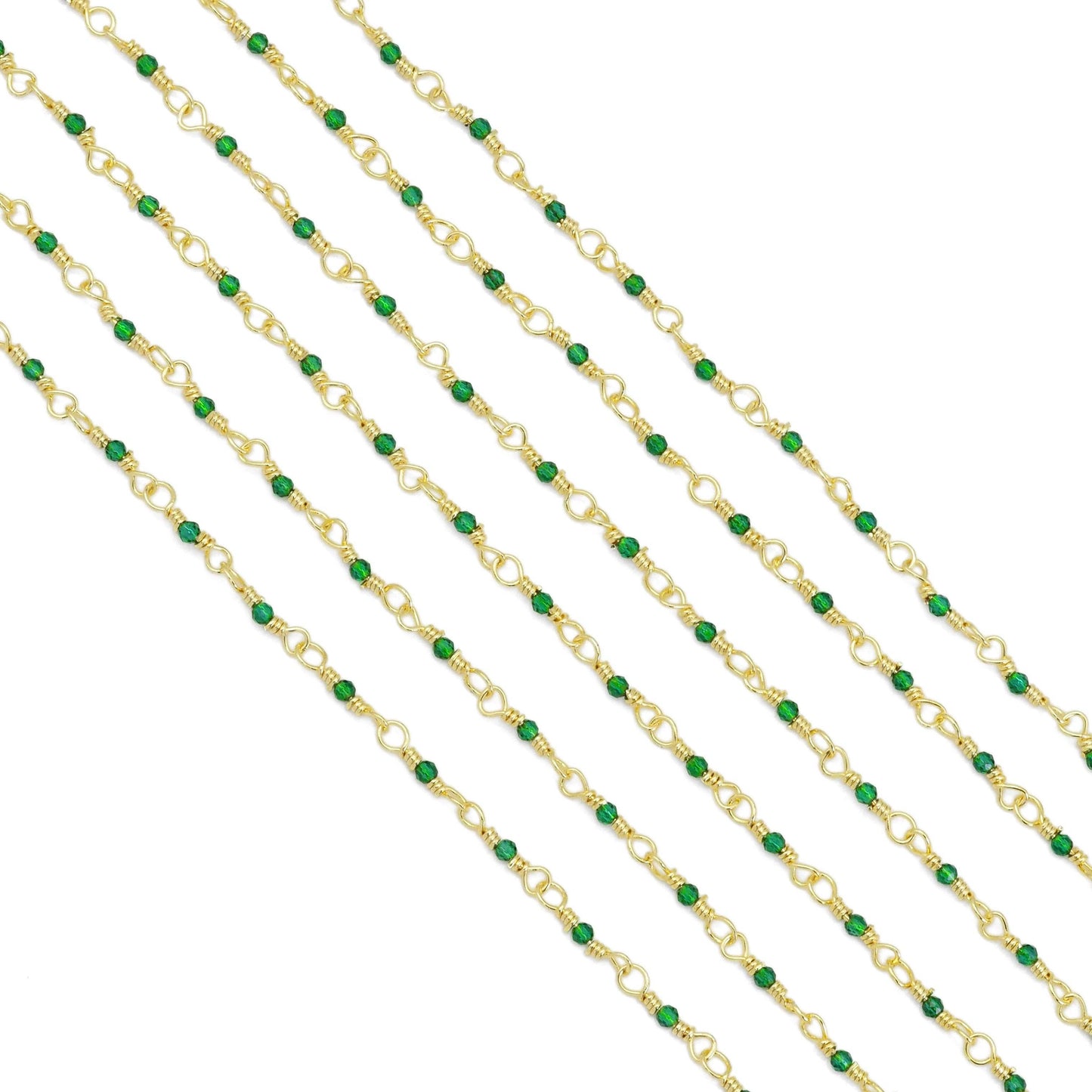 Geen Stone Rosary chain by feet/yard, HX16