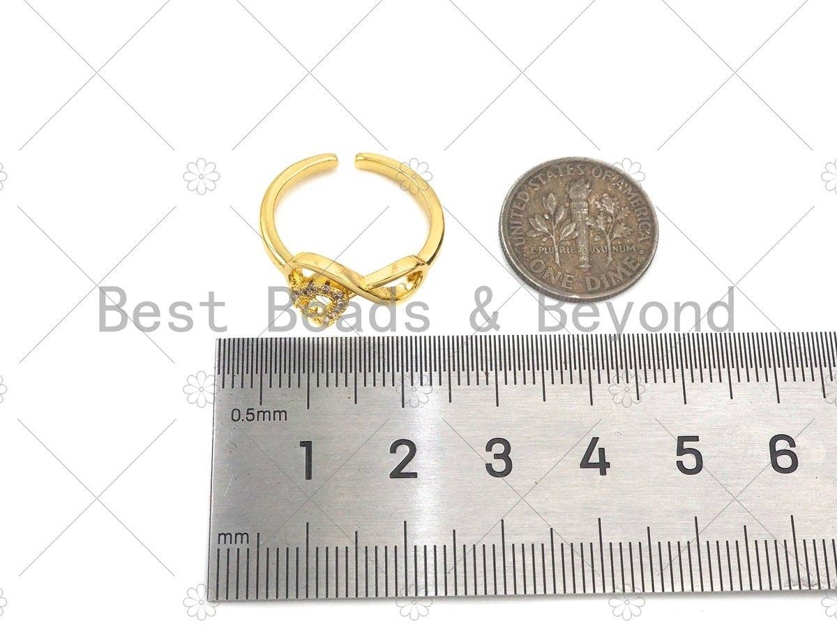Infinity Heart Ring, Gold Open Ring, Pave ring, Statement Ring, Bridesmaid Gift, Dainty Heart Ring, Wedding Ring, sku#JL22