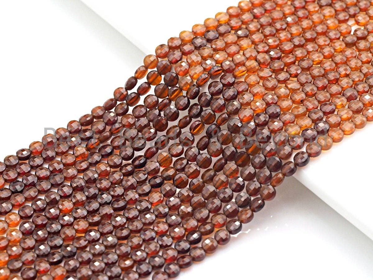 4mm High Quality Natural Golden Brown Garnet Beads,sku#U784
