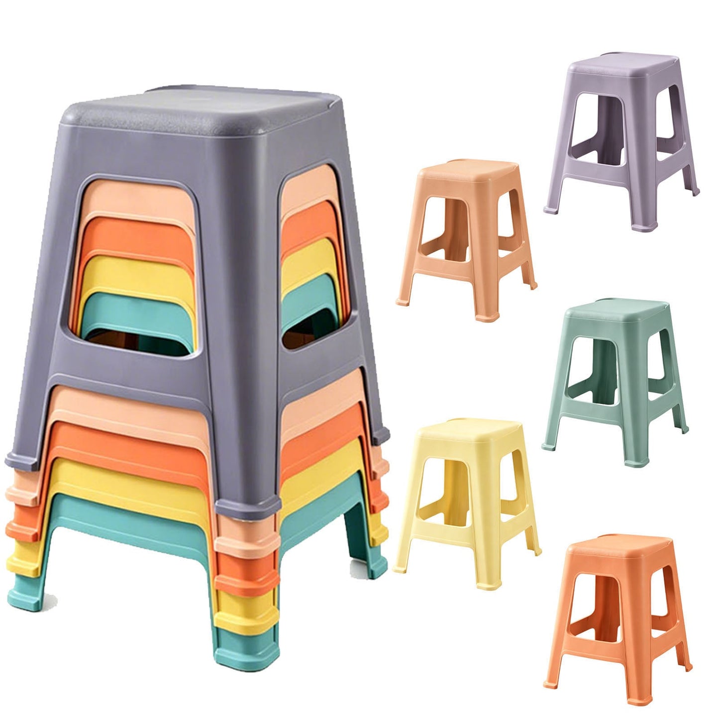 5 Pack Stackable Classroom Stools
