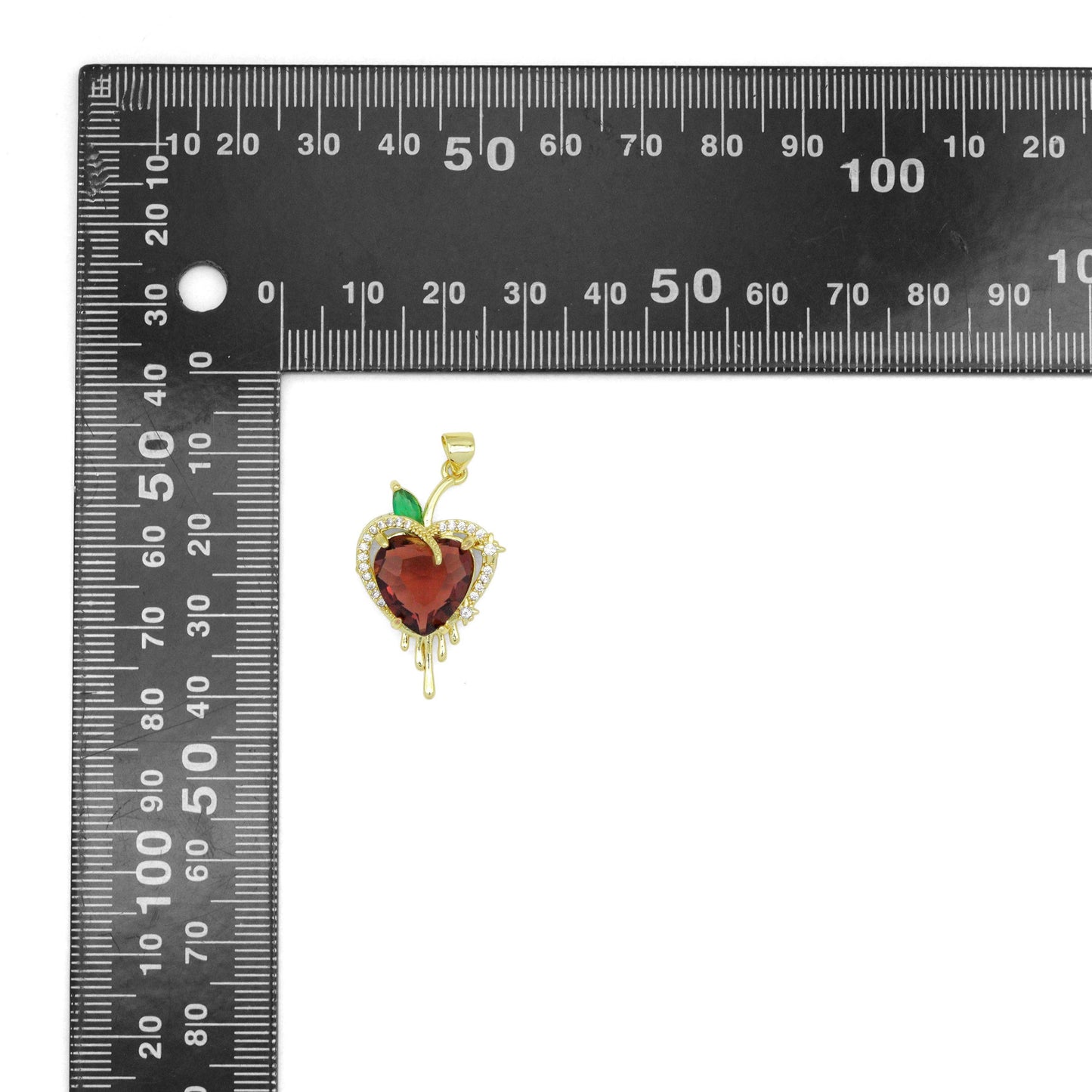 Big Crystal Dripping Heart Charm Pendant, Sku#LK1078