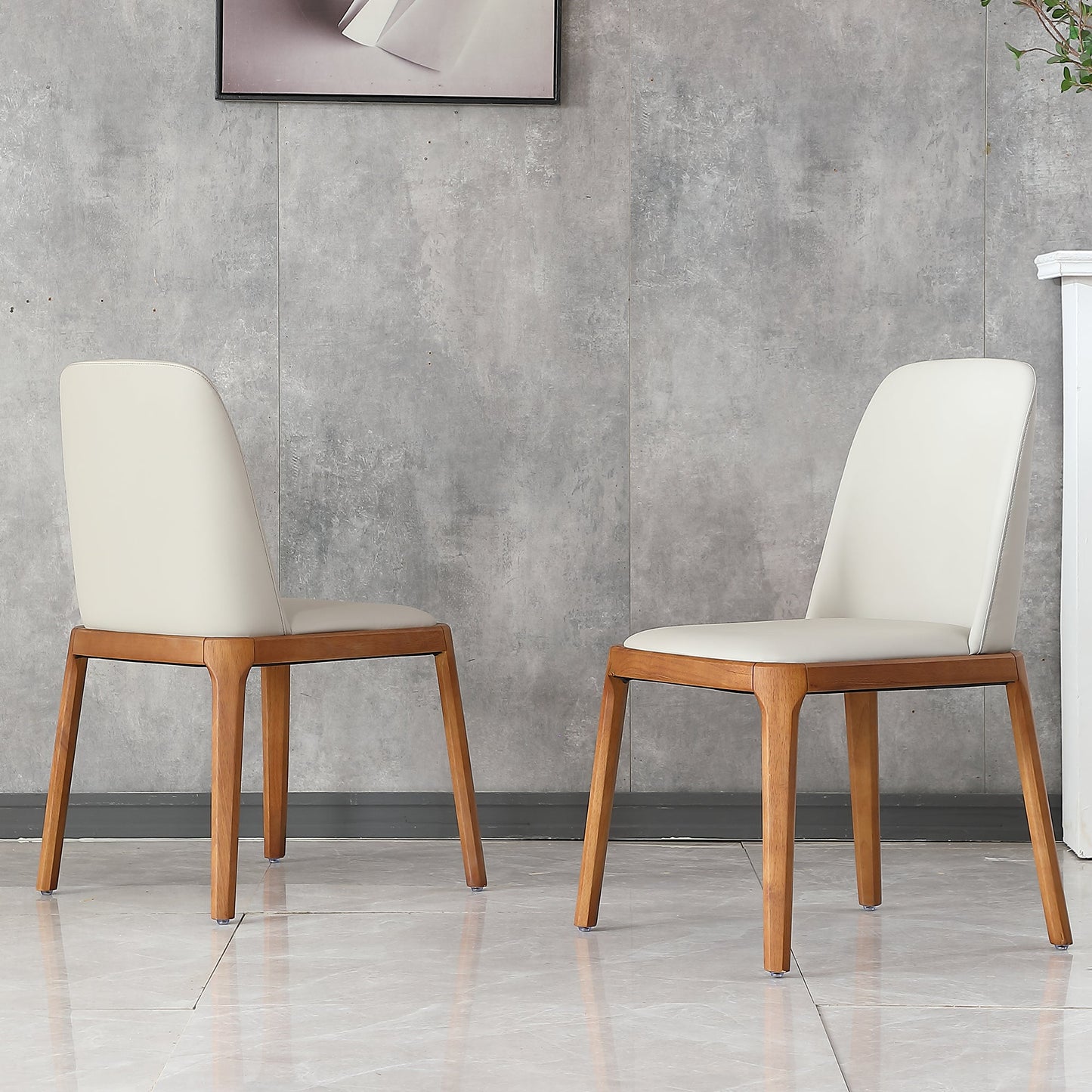 Modern PU Leather Dining Chairs Set of 2