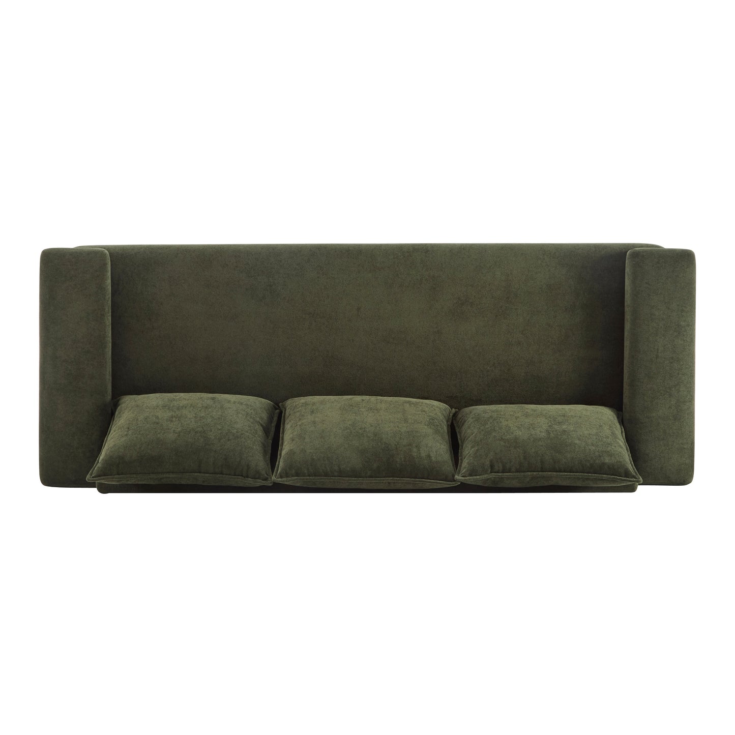 Algora 84.5 In. 3 Seater Modern Upholstered Velvet Sofa - Moss