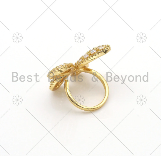 CZ Butterfly Adjustable Ring, Sku#X207