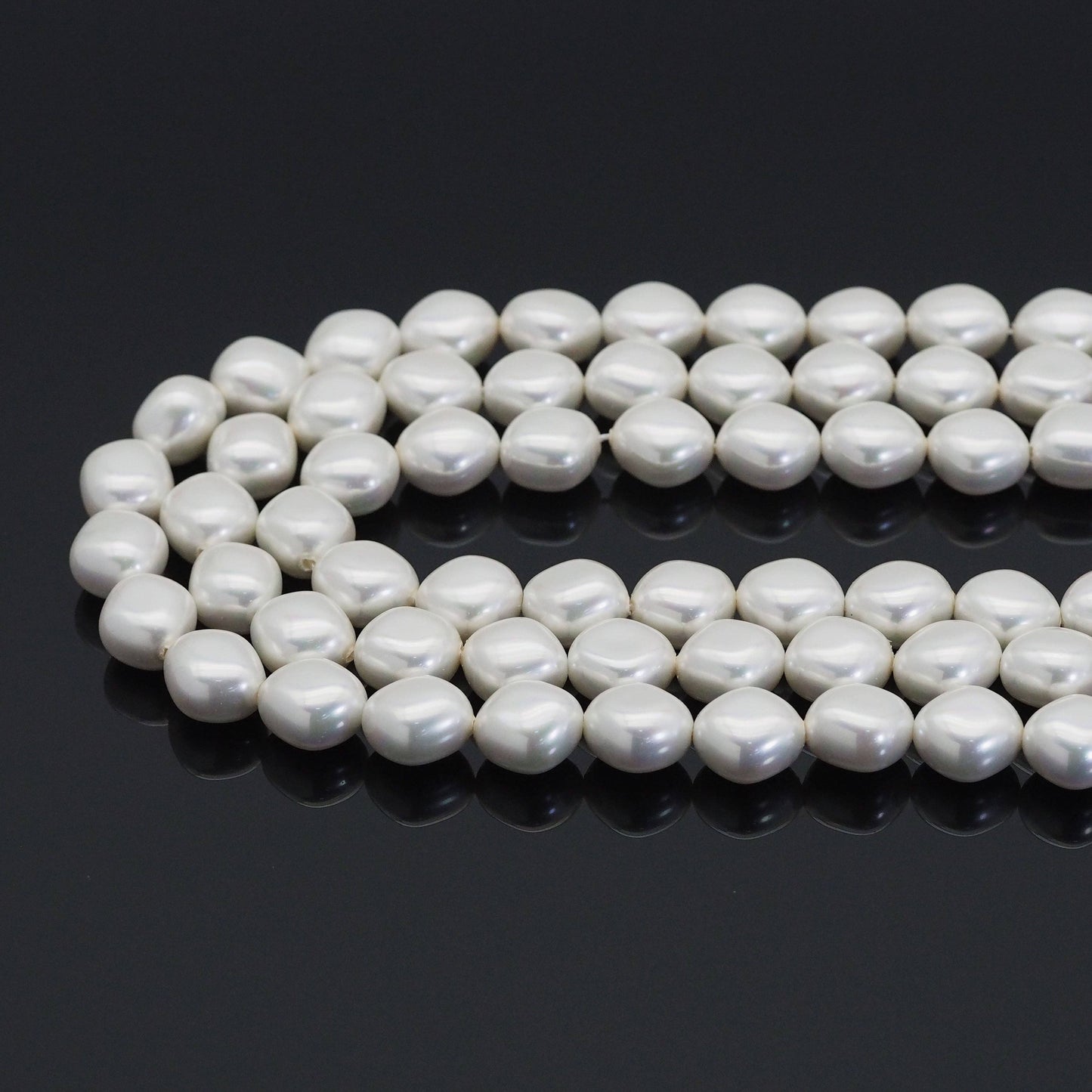13x15mm White MOP Diamond Shape Beads, Sku#T162