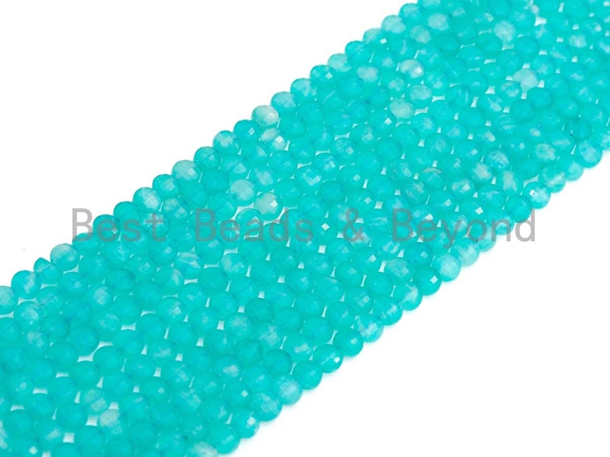 4mm/6mm High Quality Natural Amazonite Coin Shape Beads, Checkboard cut Amazonite, Turtle Shell cut Beads, 15.5" Full Strand, sku#U789