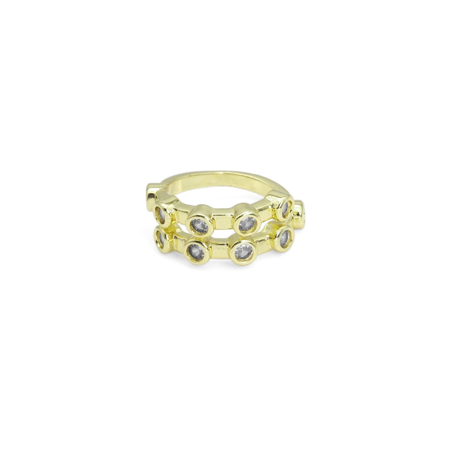 Round CZ Stud Wrap Ring, Sku#LX414