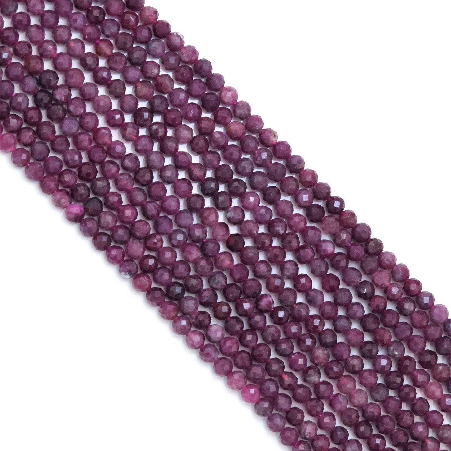 Genuine Pink Tourmaline Round Faceted Beads,Sku#U1838