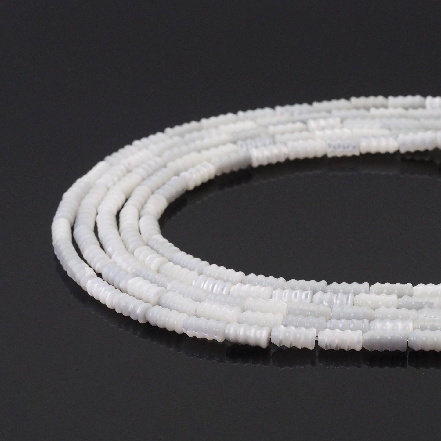 White Mother of Pearl Screw Beads, 4x8mm, Sku#T170
