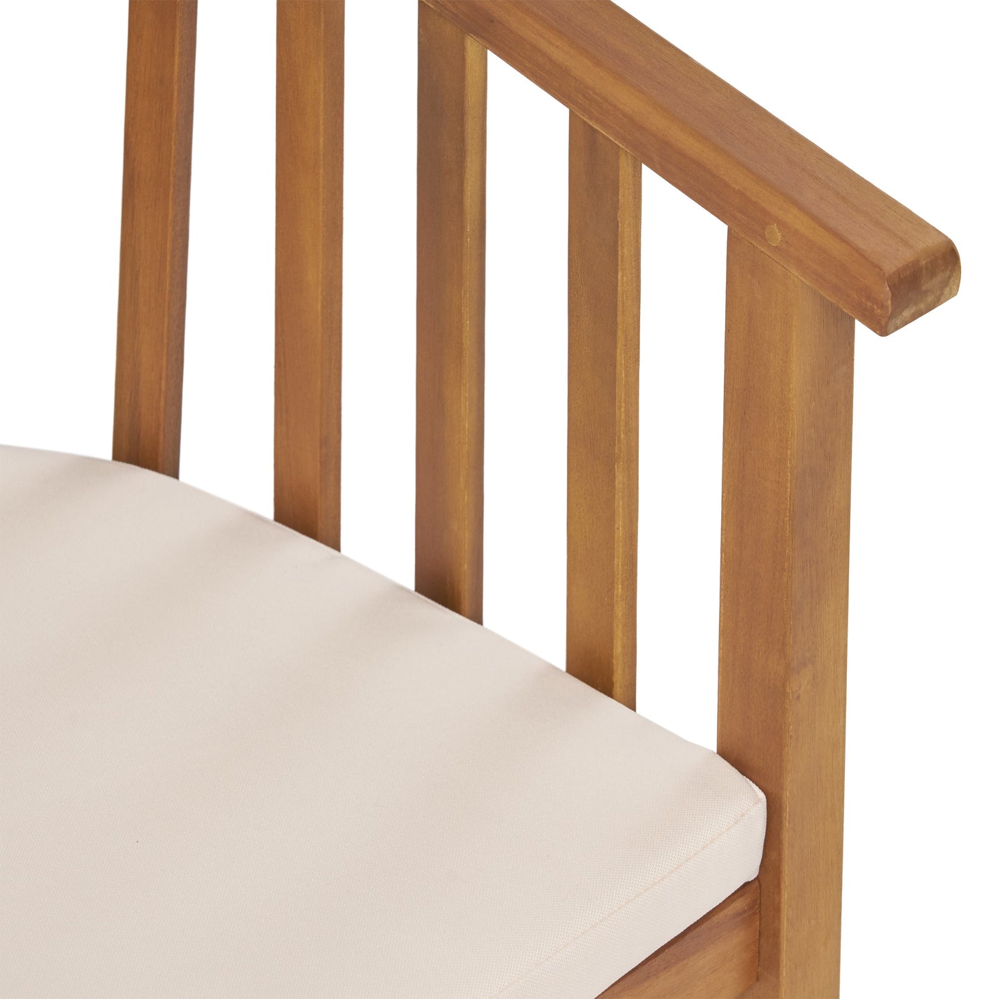 Outdoor Wooden Dining Chairs With Cushions, Set of 2
