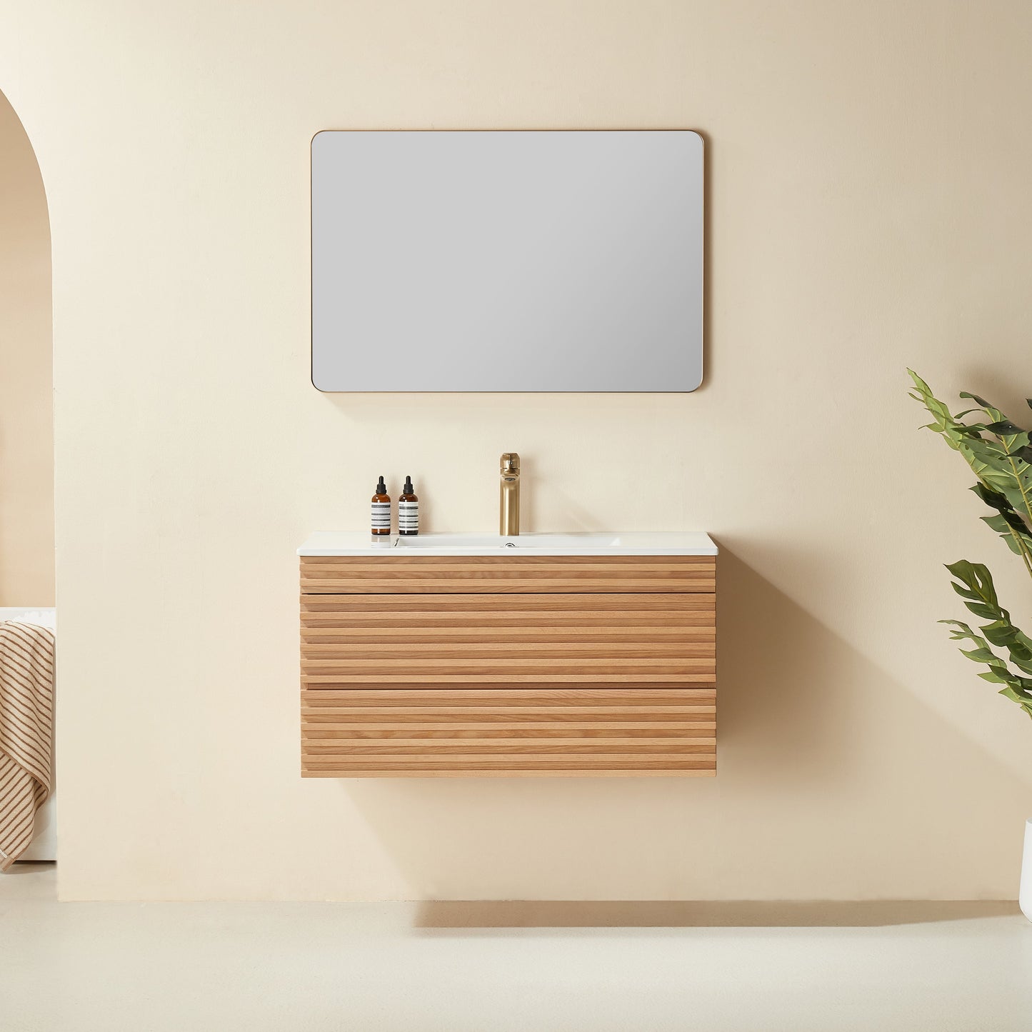 Pre-Assembled 36" Wall Mounted & Floating Single Vanity Cabinet