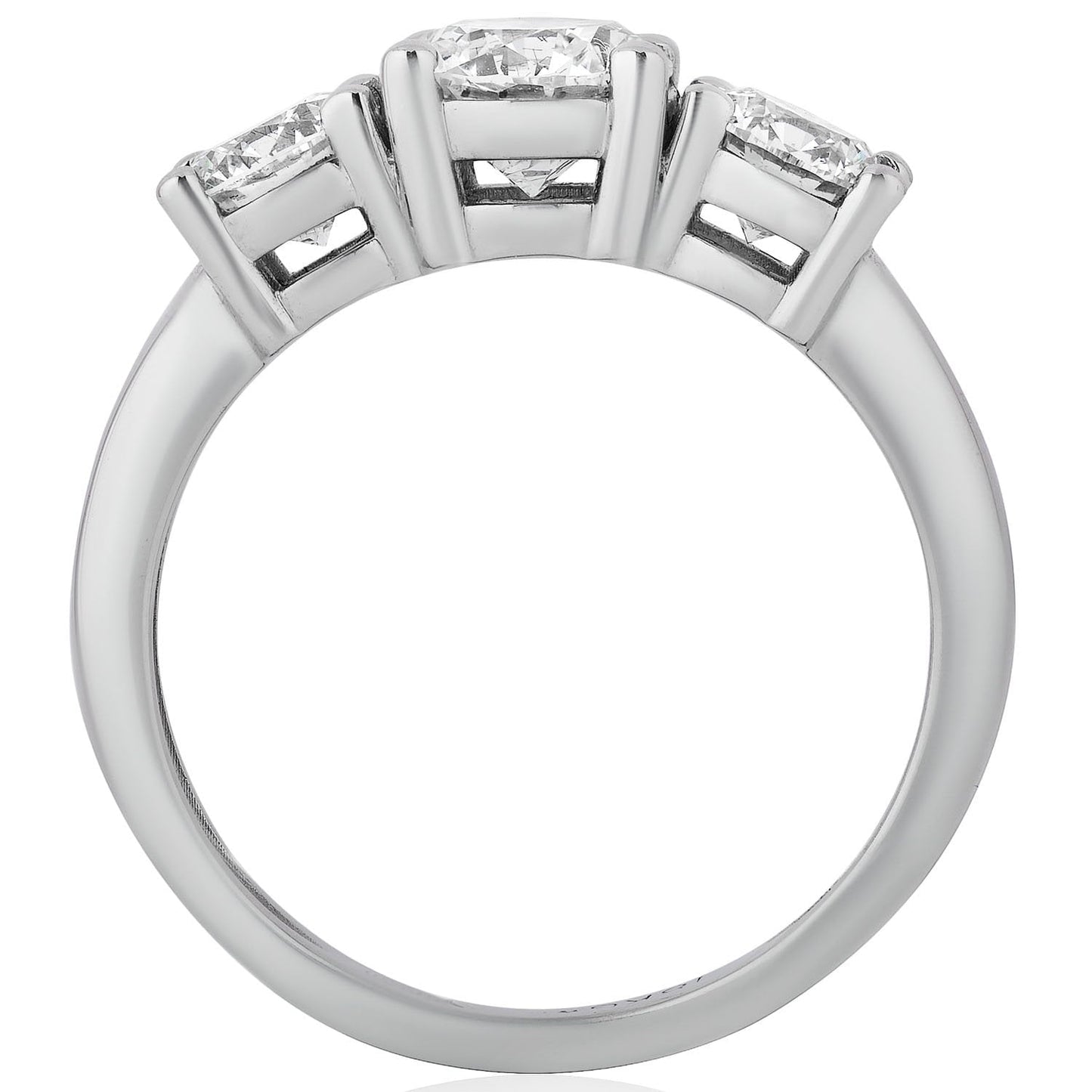 3 CTW AGI Certified Lab Grown Diamond (G-VS) Three Stone Engagement Ring in of 14K Gold
