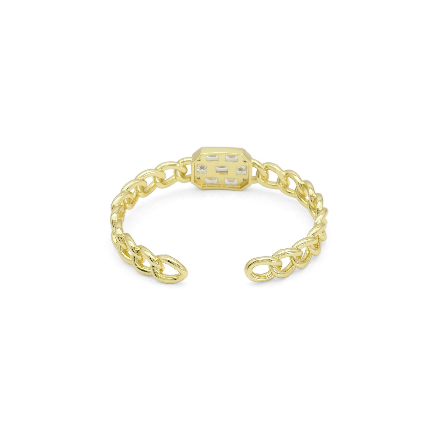 Rectangle CZ Link Adjustable Bracelet, Sku#Y831