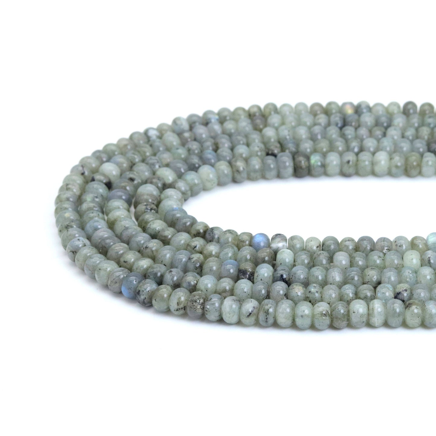4x6mm Labradorite Rondelle Smooth Beads, Sku#U1908
