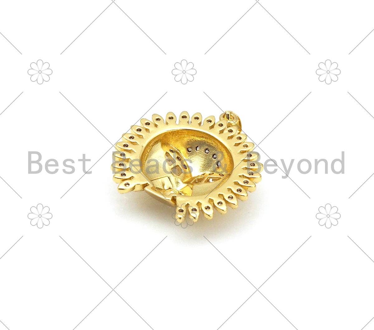 CZ Micro Pave Lion Head Shape Pendant,18K Gold Filled Lion Head Charm, Necklace Bracelet Charm Pendant, 27x25mm,Sku#LK414