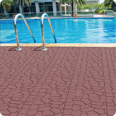 12" Stone Texture Patio Deck Tiles
