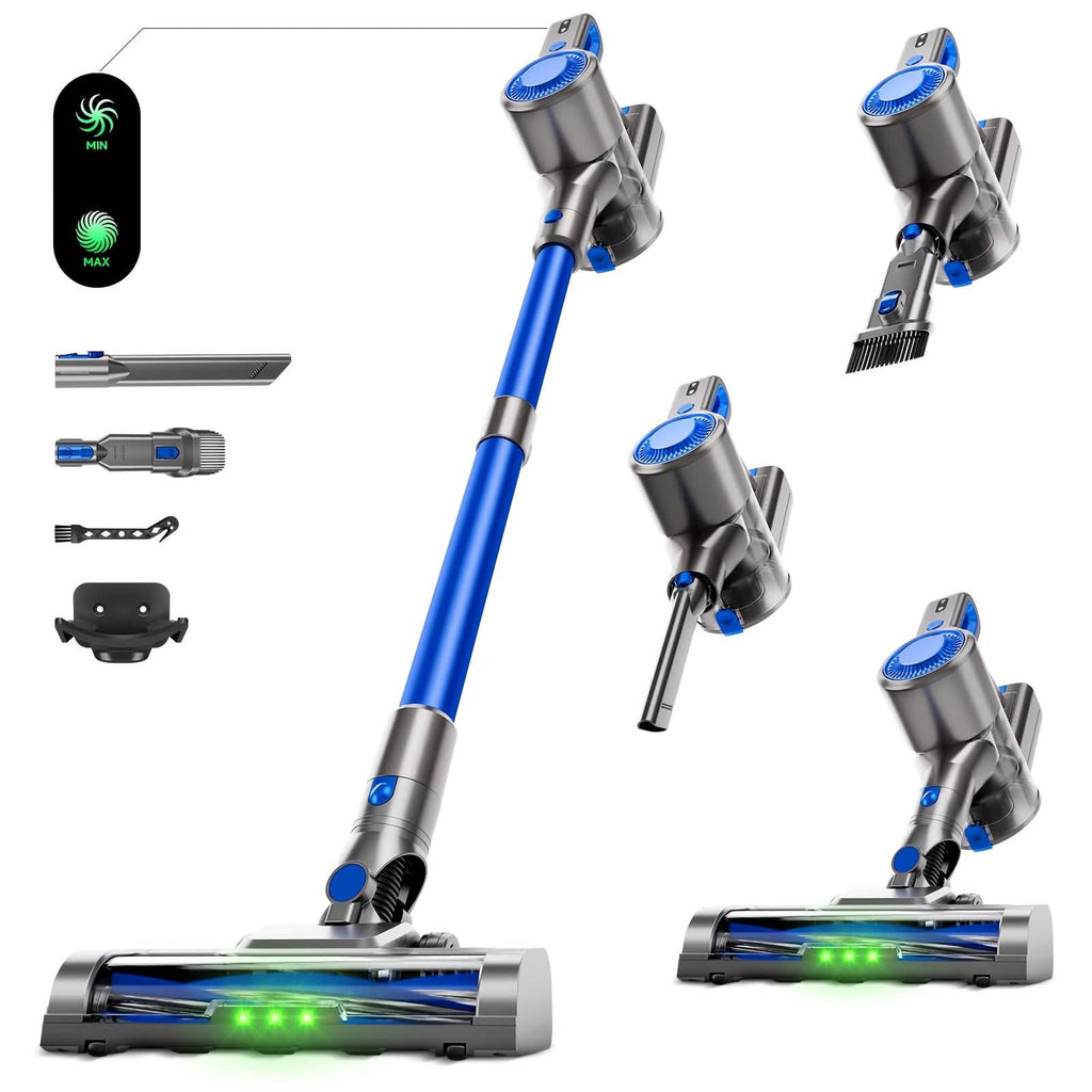 Aspirateur-balai sans fil avec lumière LED et batterie amovible