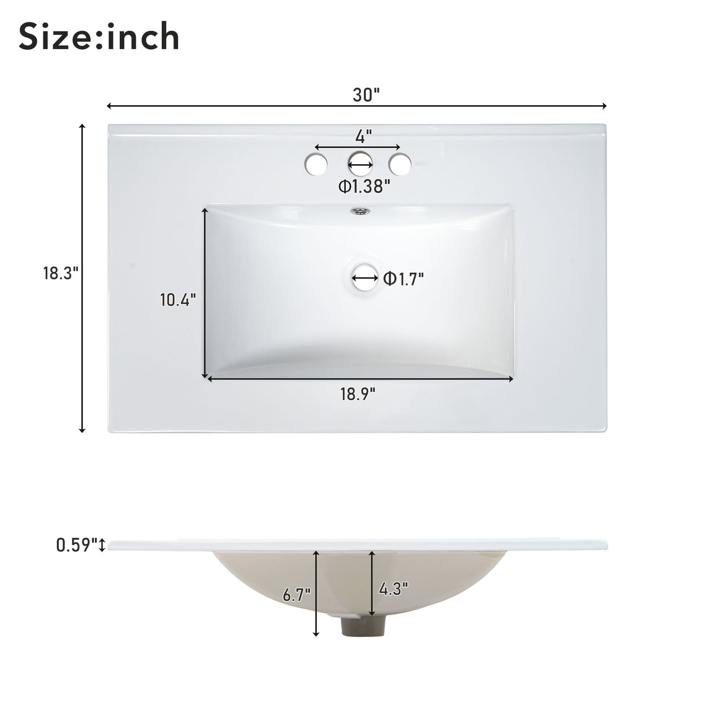30-Inch Green Bathroom Vanity with Ceramic Sink