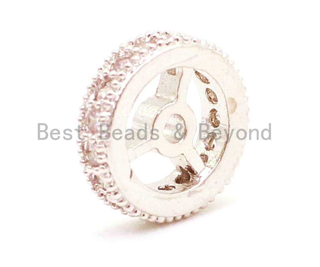 CZ Micro Pave Round Wheel Spacer Beads, sku#G79