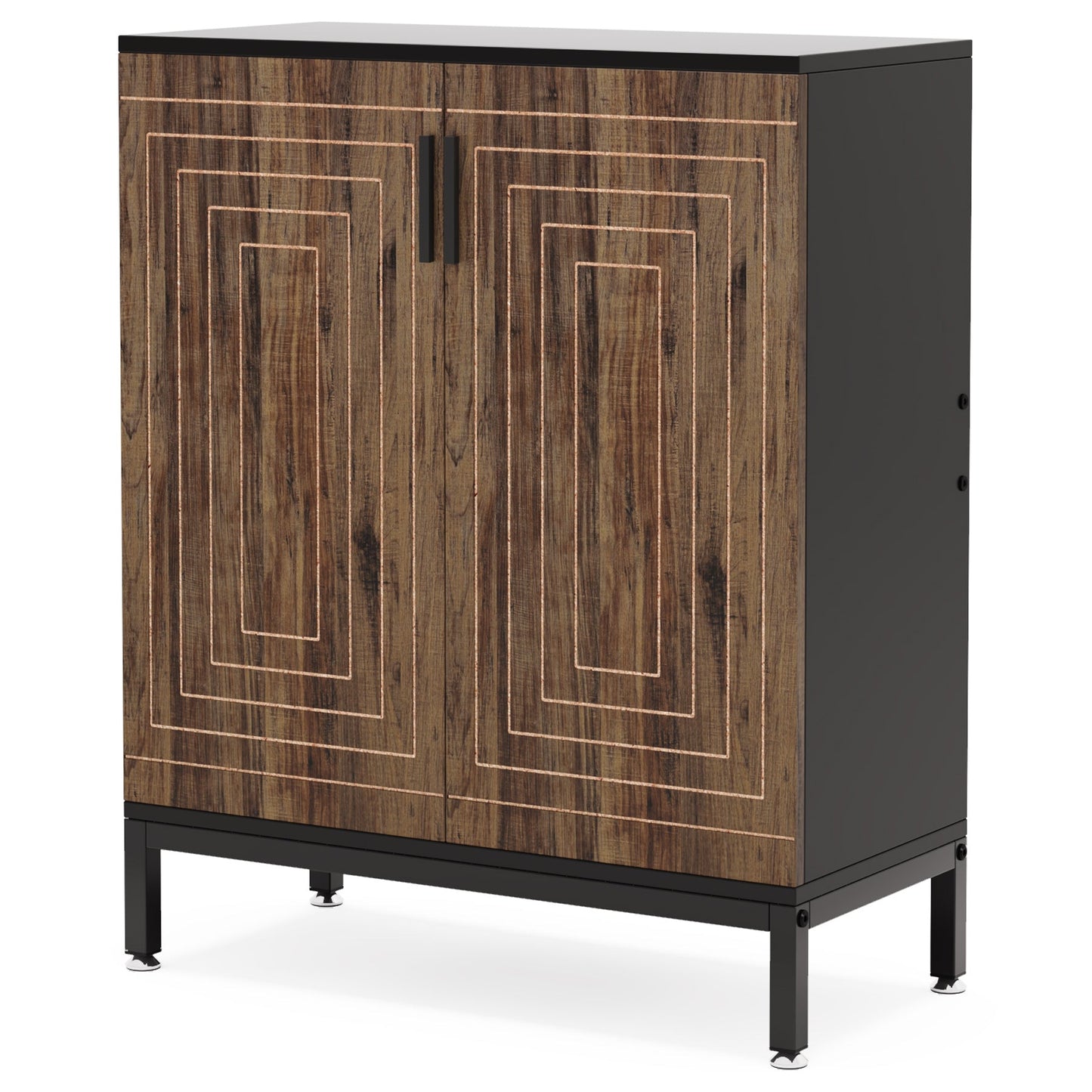 31.5 Inches Brown & Black Shoe Cabinet