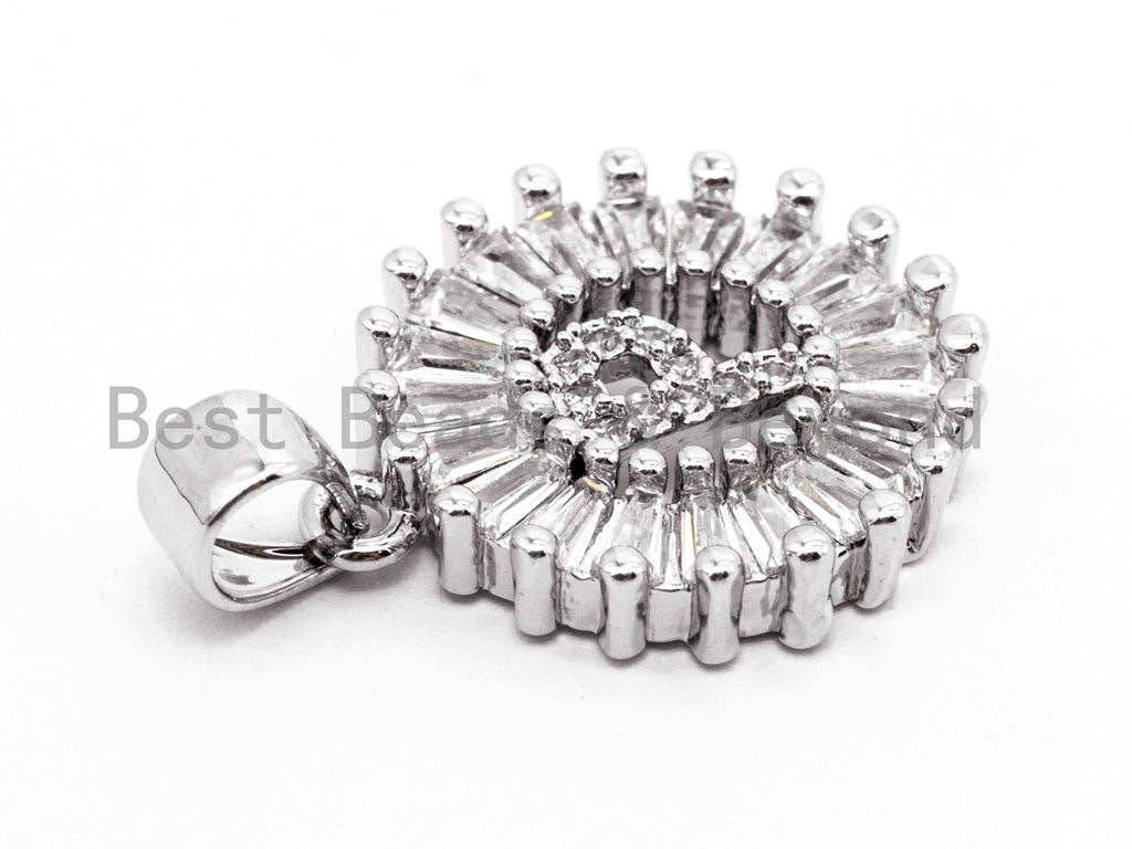 CZ Micro Pave Initial Letter P/Letter Q Charm, 16x18mm,sku#Z234