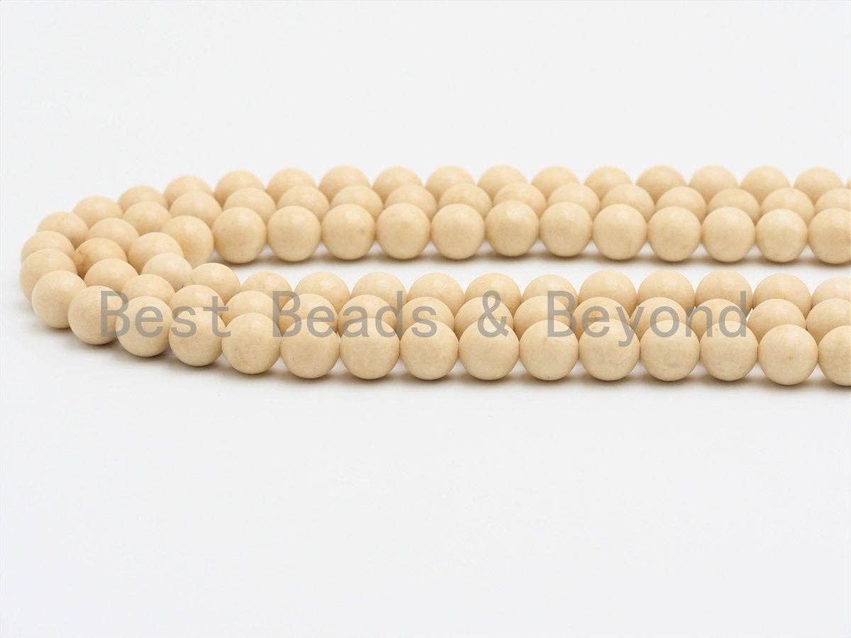 High Quality Wood Agate Beads, 6mm/8mm/10mm /12mm Cream Round Smooth Agate Beads,Loose Wood Agate Beads, 15.5inch strand, SKU#U423