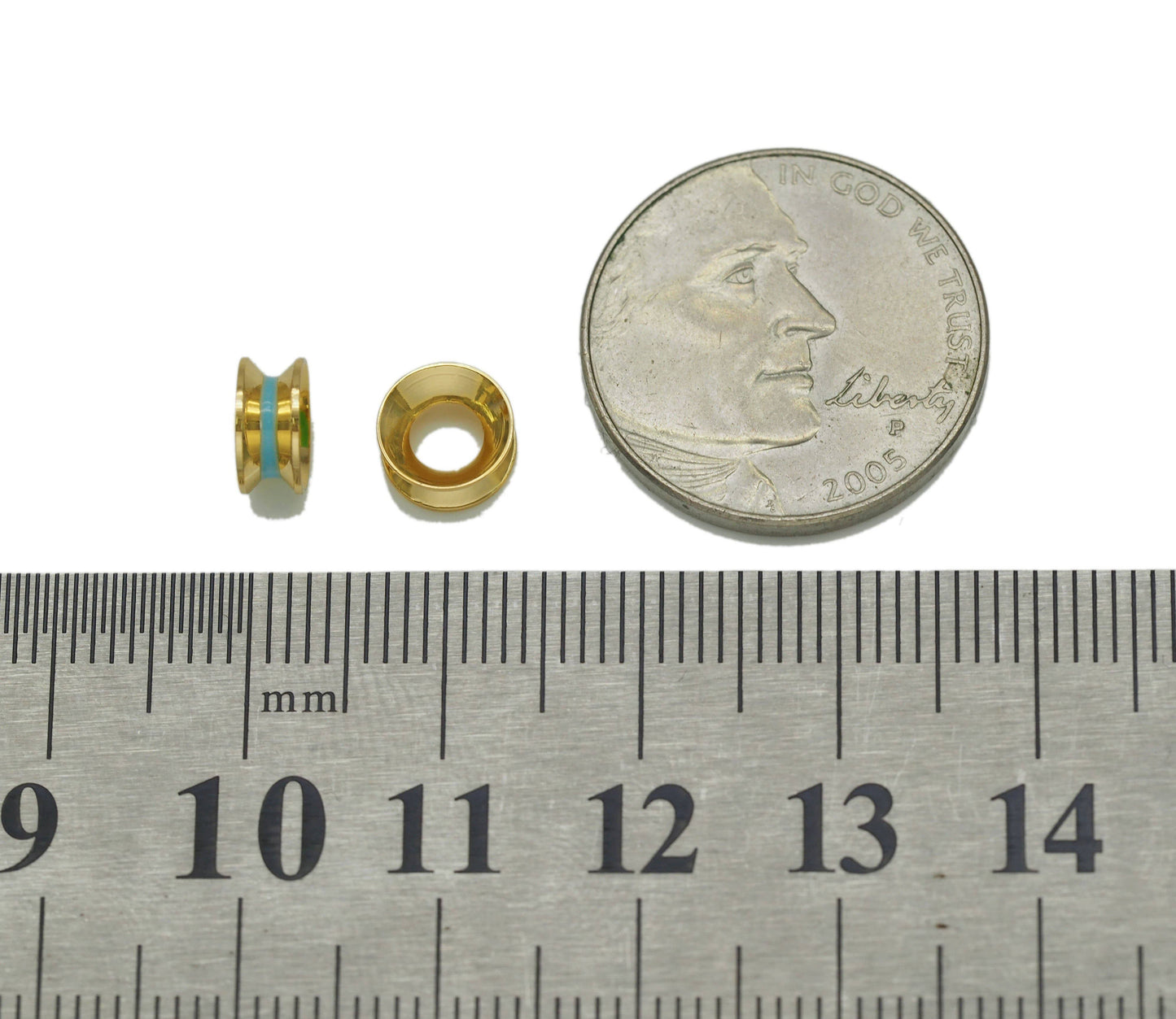 Large Hole Enamel Round Spacer Beads, Sku#LK647