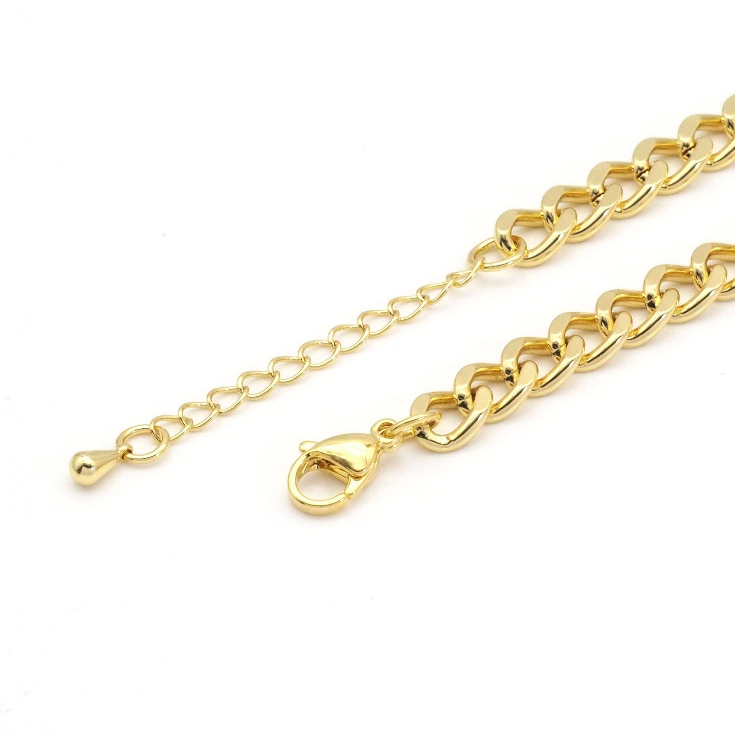 Clear CZ Cuban Link Chain Adjustable Necklace,sku#LX238