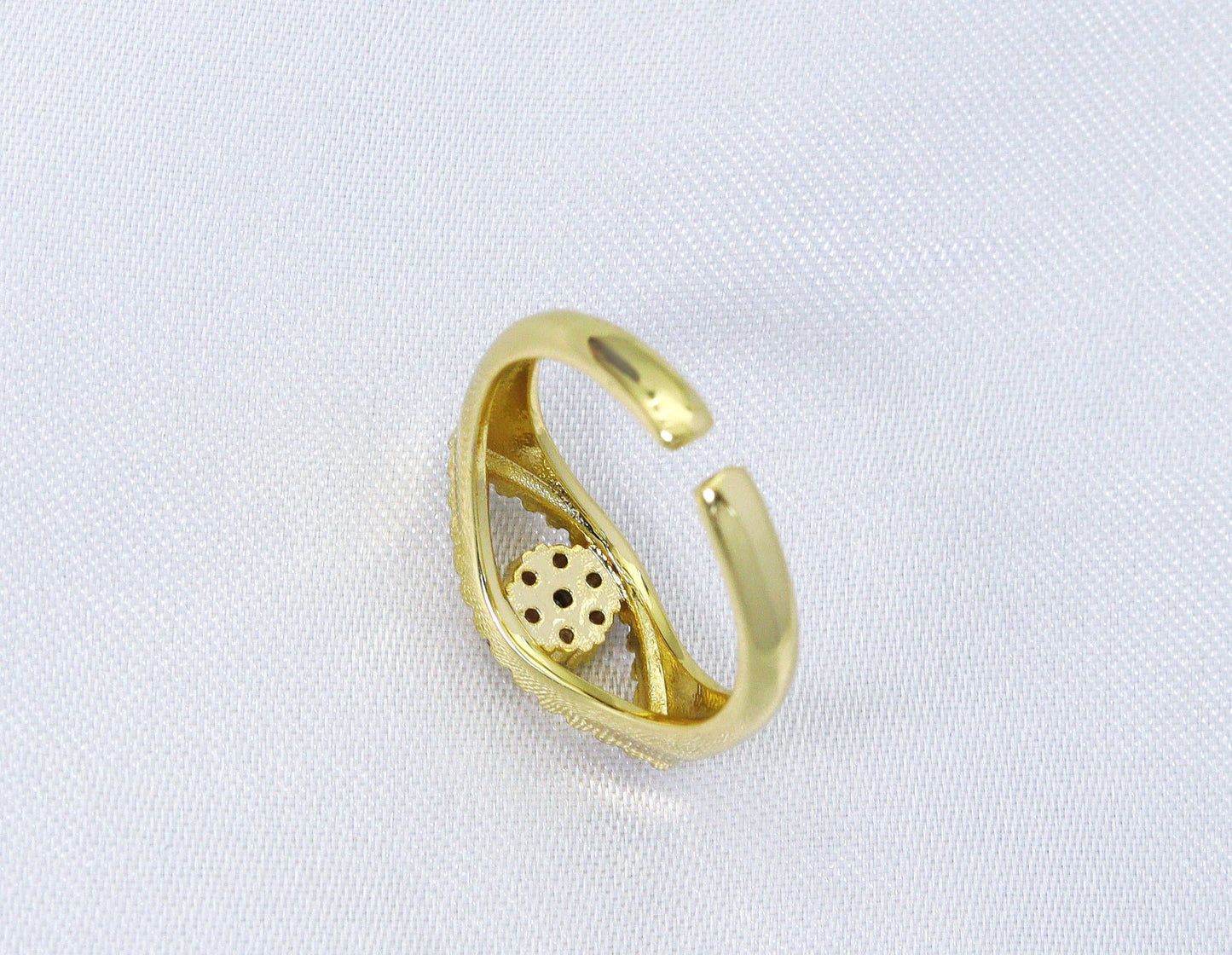 CZ Evil Eye Adjustable Ring, Sku#X331