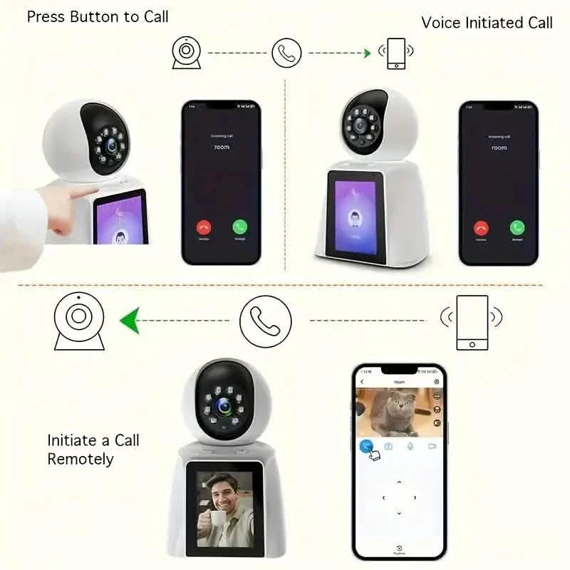 2-Pack: 2K Indoor Security Camera | 2-Way Audio & Video Call + Night Vision