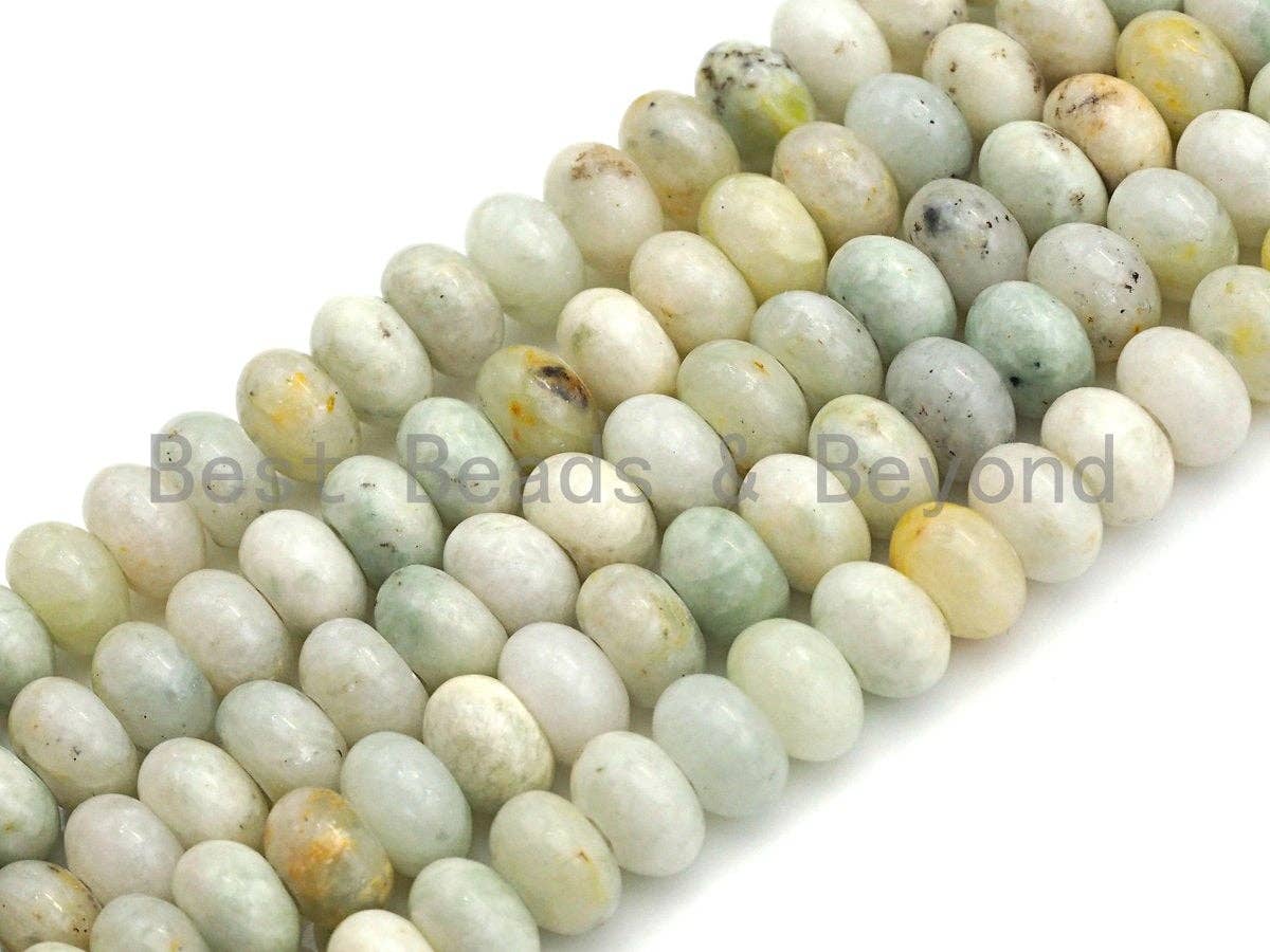 2mm Large Hole Natural Chinese Agate Beads, Rondelle Smooth 6x10mm/5x8mm, 8" Long Strands, sku#U707