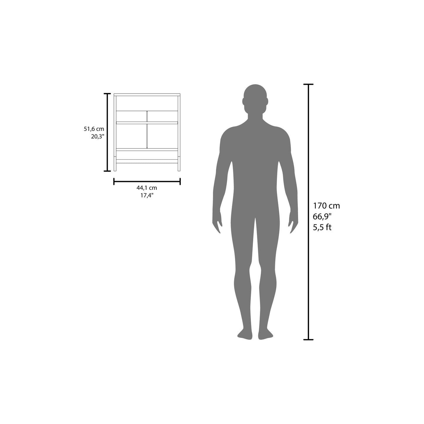 Medicine Cabinet 20.30" H, with 2 Shelves and 2 Doors