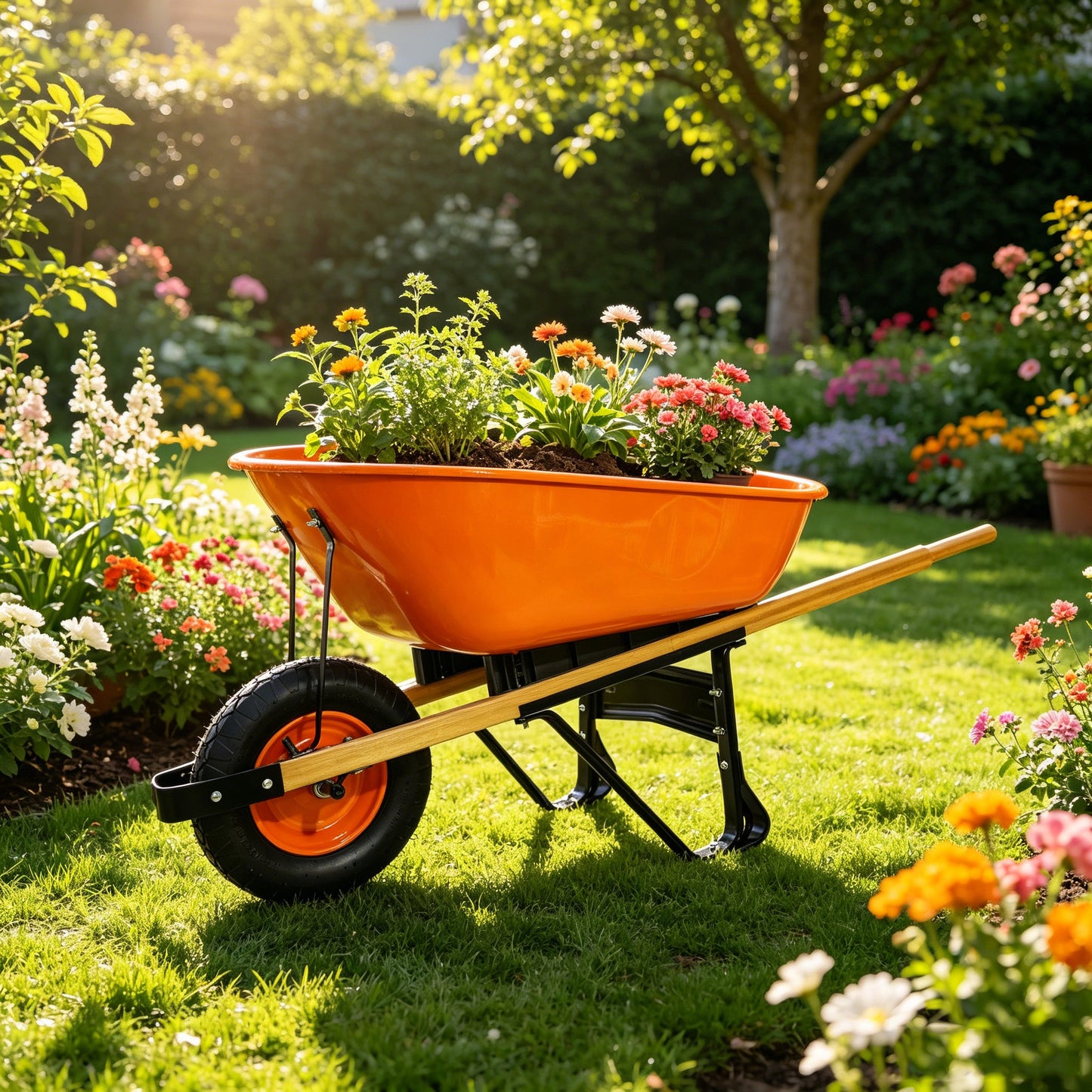 Steel Tray Wheel Barrow - Two Wheeled Trolley