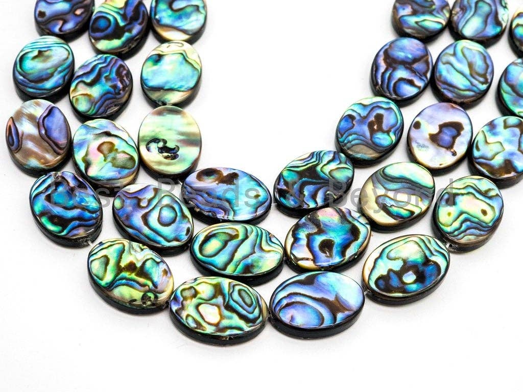 Natural Abalone Shell Oval beads,8x10mm/8x12mm/10x14mm/12x16mm/13x18mm/15x20mm,Flat Oval Abalone Shell Loose Beads, 16inch strand,SKU#R1