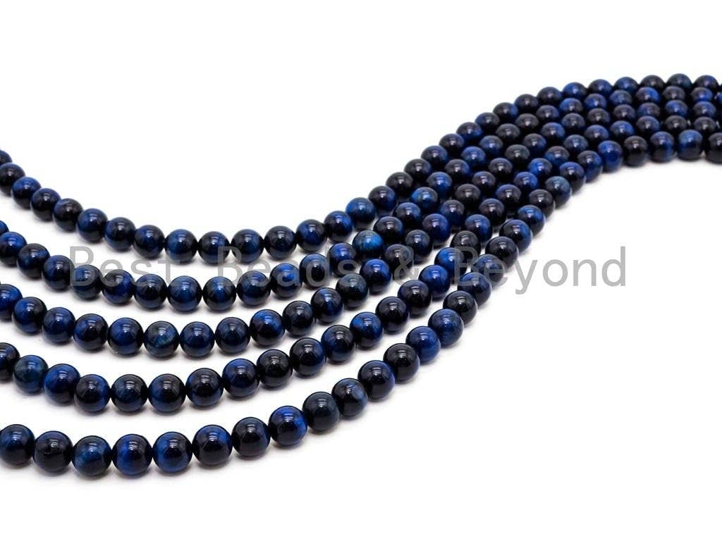 High Quality Natural Blue Tiger Eye Round  Beads, 4mm/6mm/8mm/10mm/12mm/14mm Beads, Blue Tiger Eye Gemstone, 15.5'' Full strand, SKU#U67