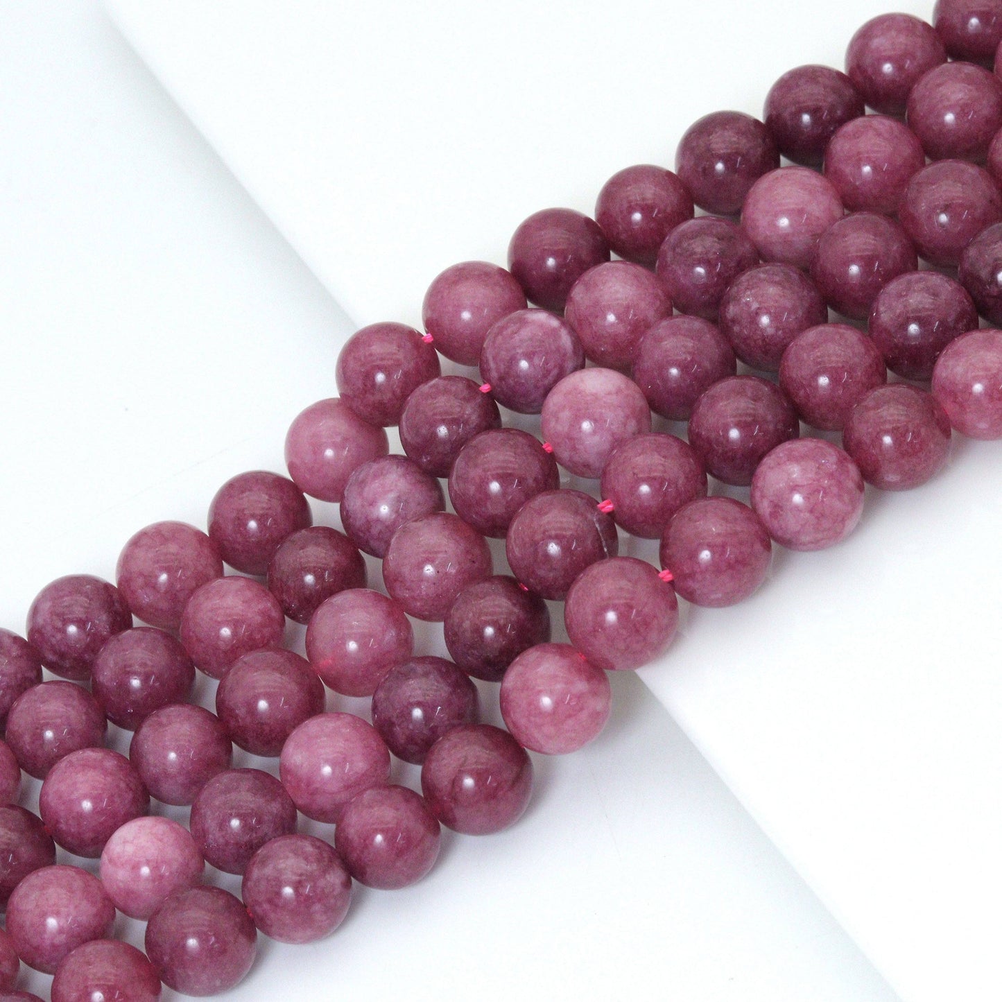 Dark Red Jade Round Smooth Beads, Sku#U2228