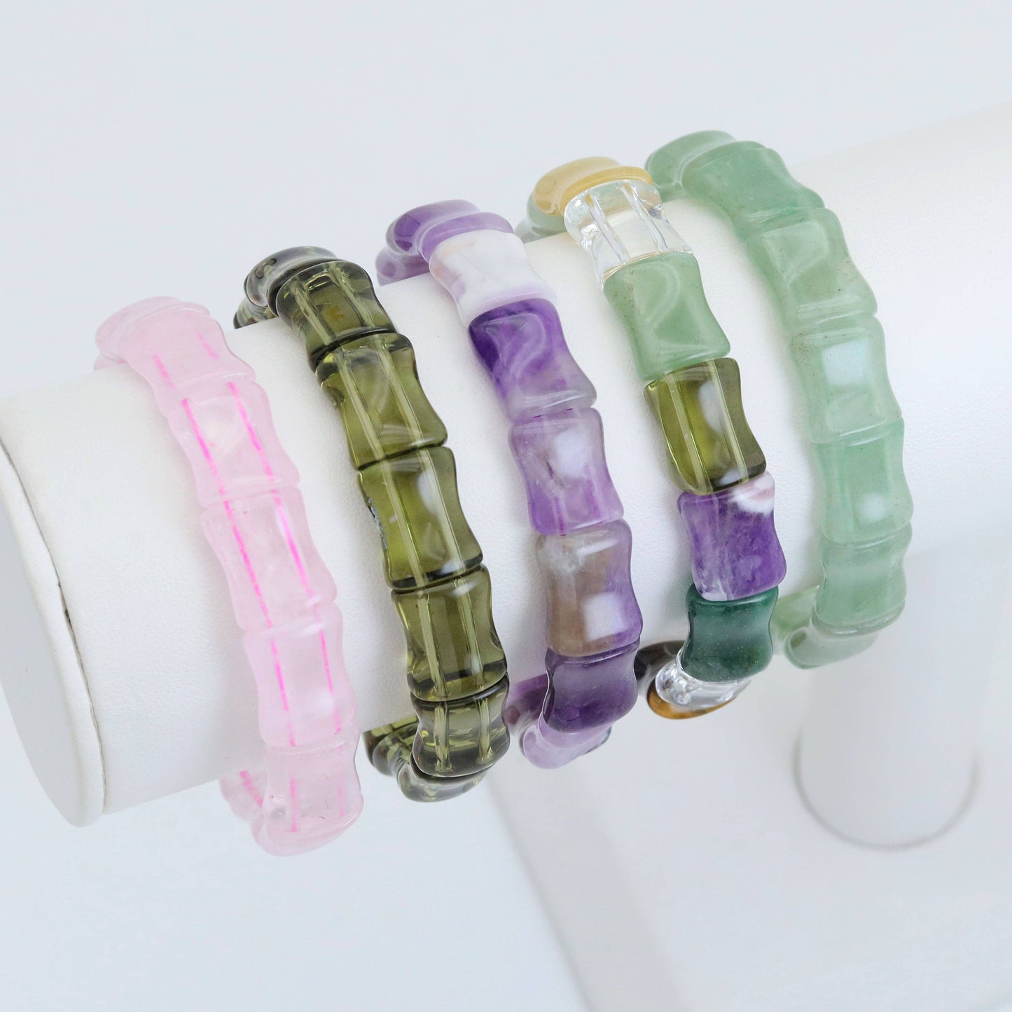 12x15mm Bamboo Shape Stretchy Bracelet, Sku#U1981