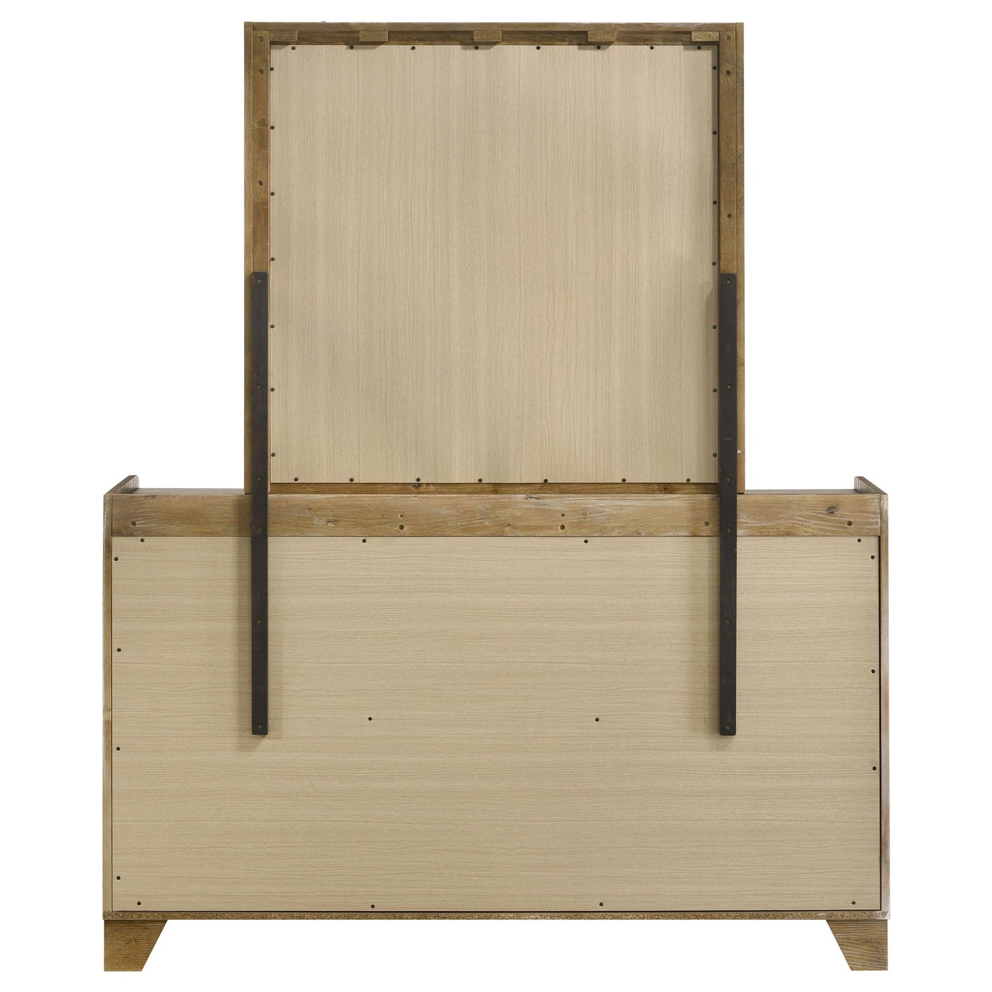 Henderson 6-drawer Bedroom Dresser with Mirror Medium Oak