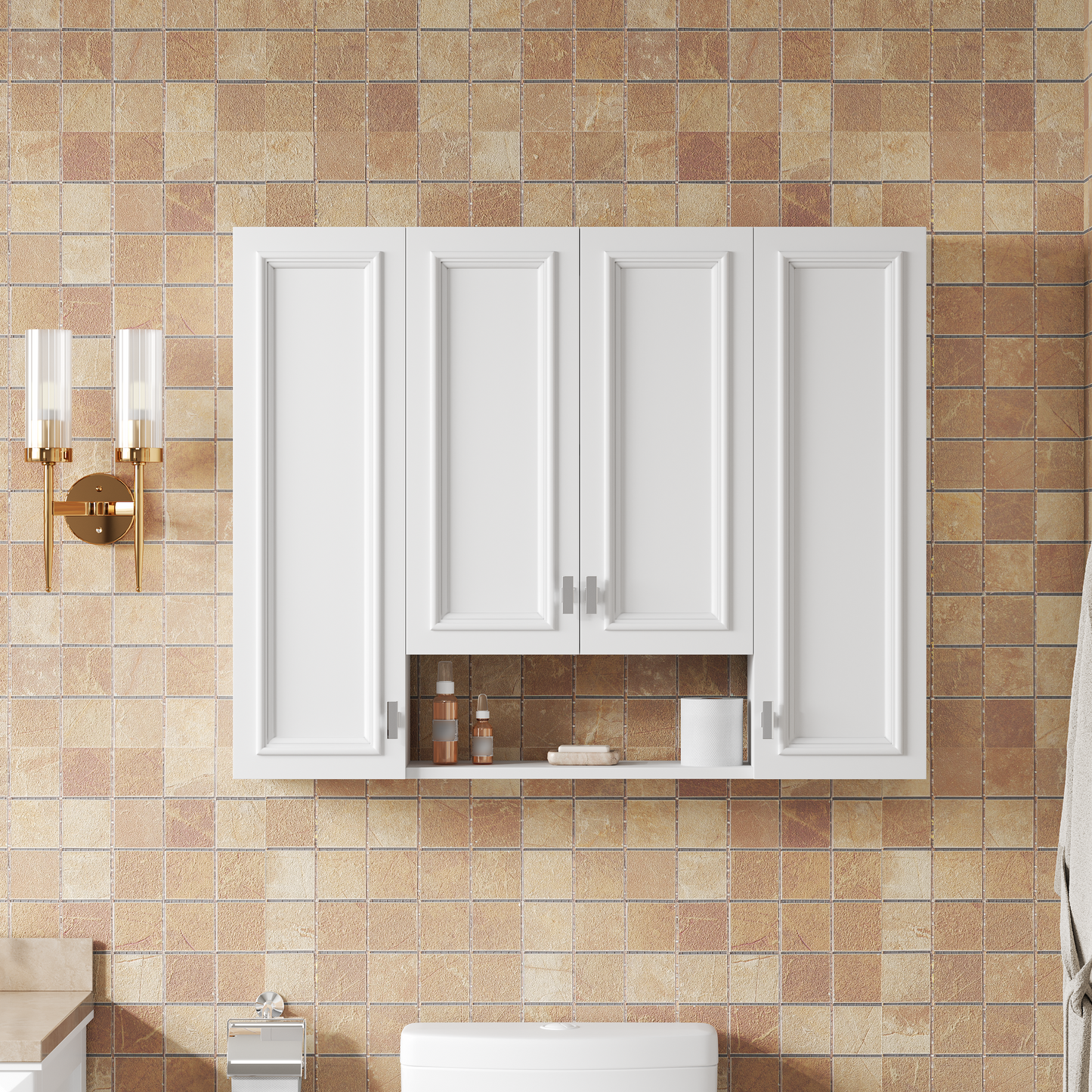 Modern Bathroom Cabinet with 5 Adjustable Shelves