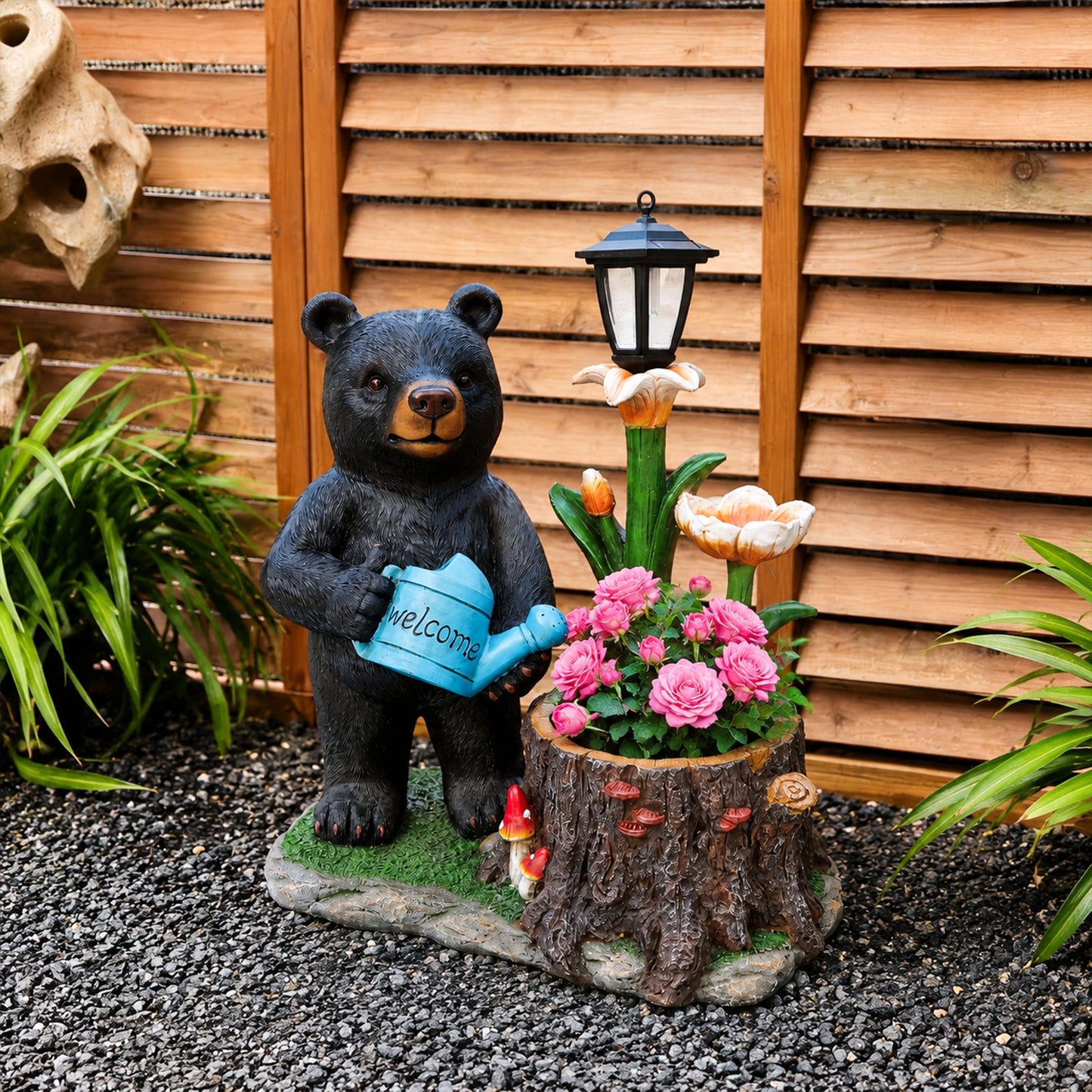 Standing Bear Figure with Planter
