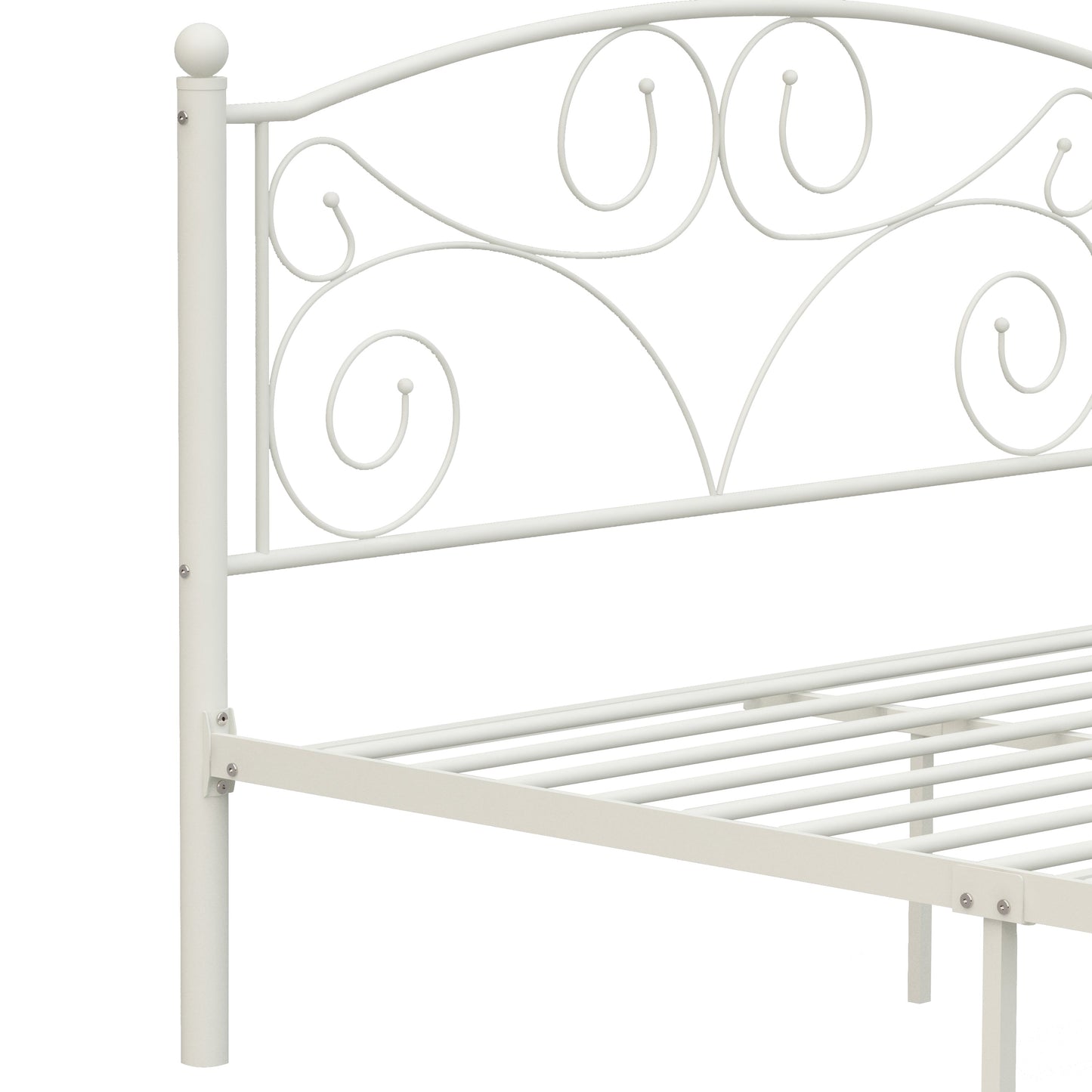 Queen Size Unique Flower Sturdy System Metal Bed Frame