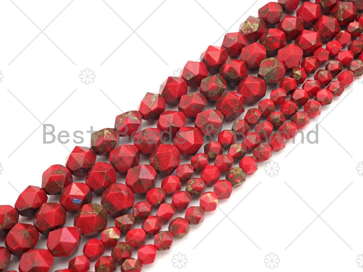 Golden Red Imperial Jasper Round Diamond Cut Beads, 6mm/8mm/10mm Imperial Jasper, 15.5'' Full Strand, Sku#U1138