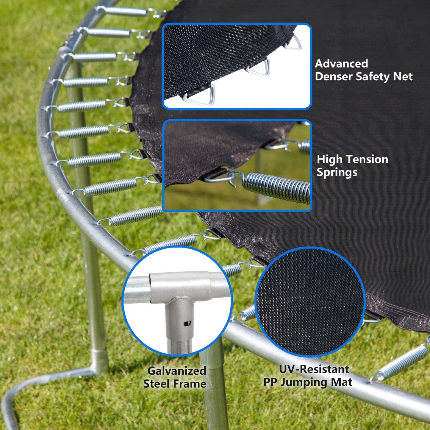 YC 8FT Trampoline Outer Net with Soft Basketball Board