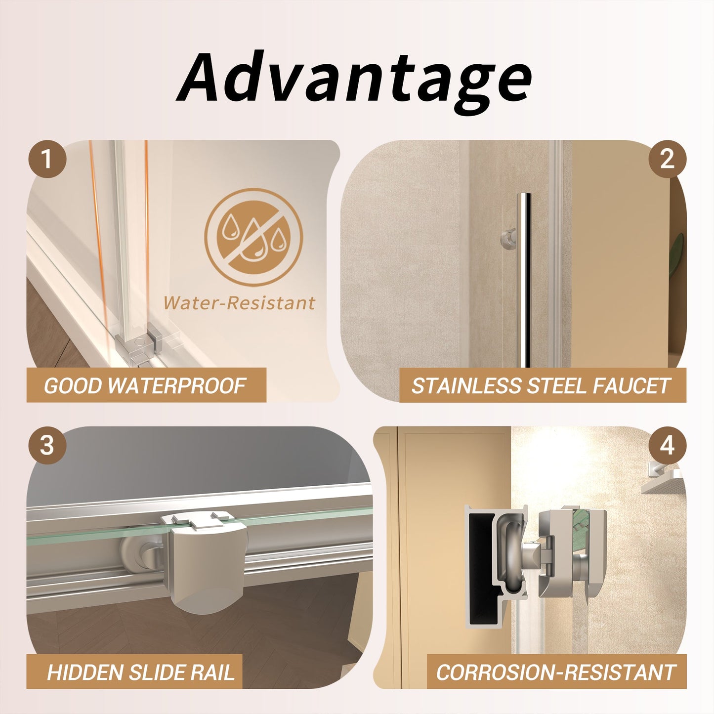 48" Width x 72" Height Single Sliding Shower Door