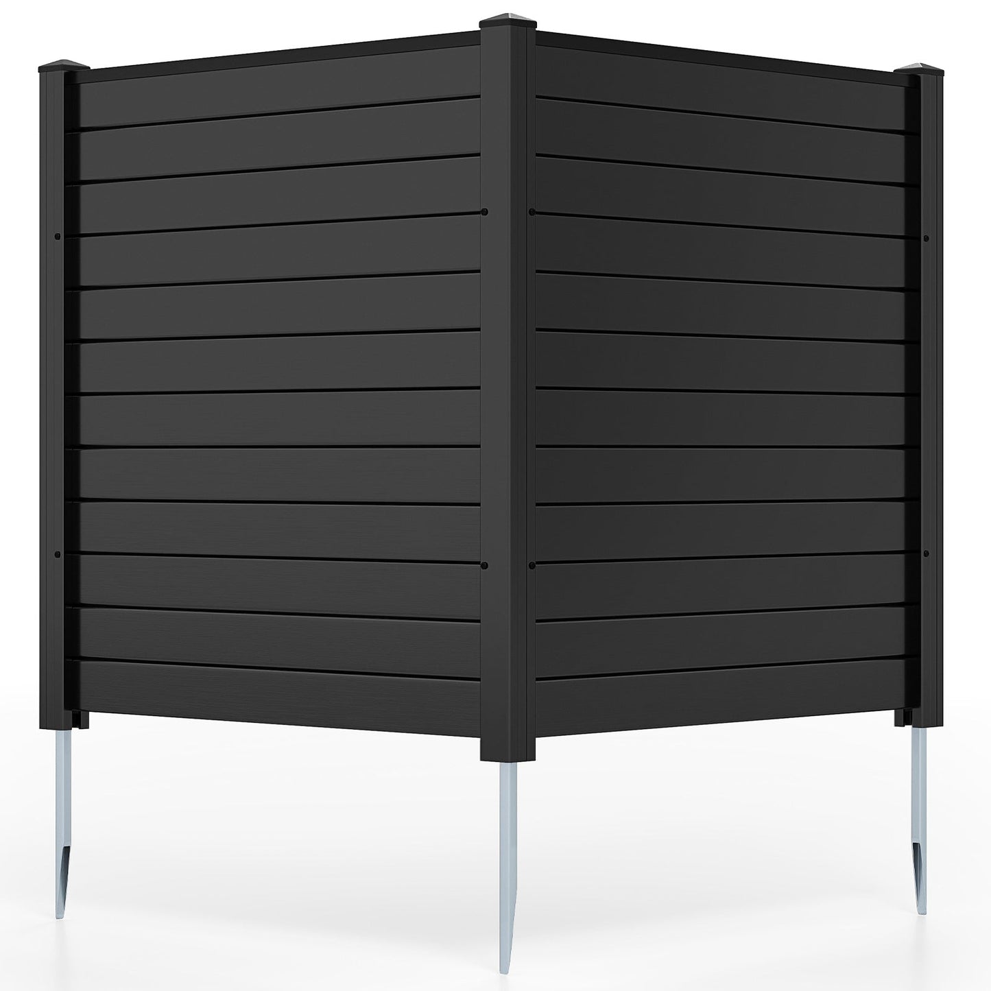 Freestanding 48 x 48 Inch Air Conditioner Fence with Metal Ground Stakes