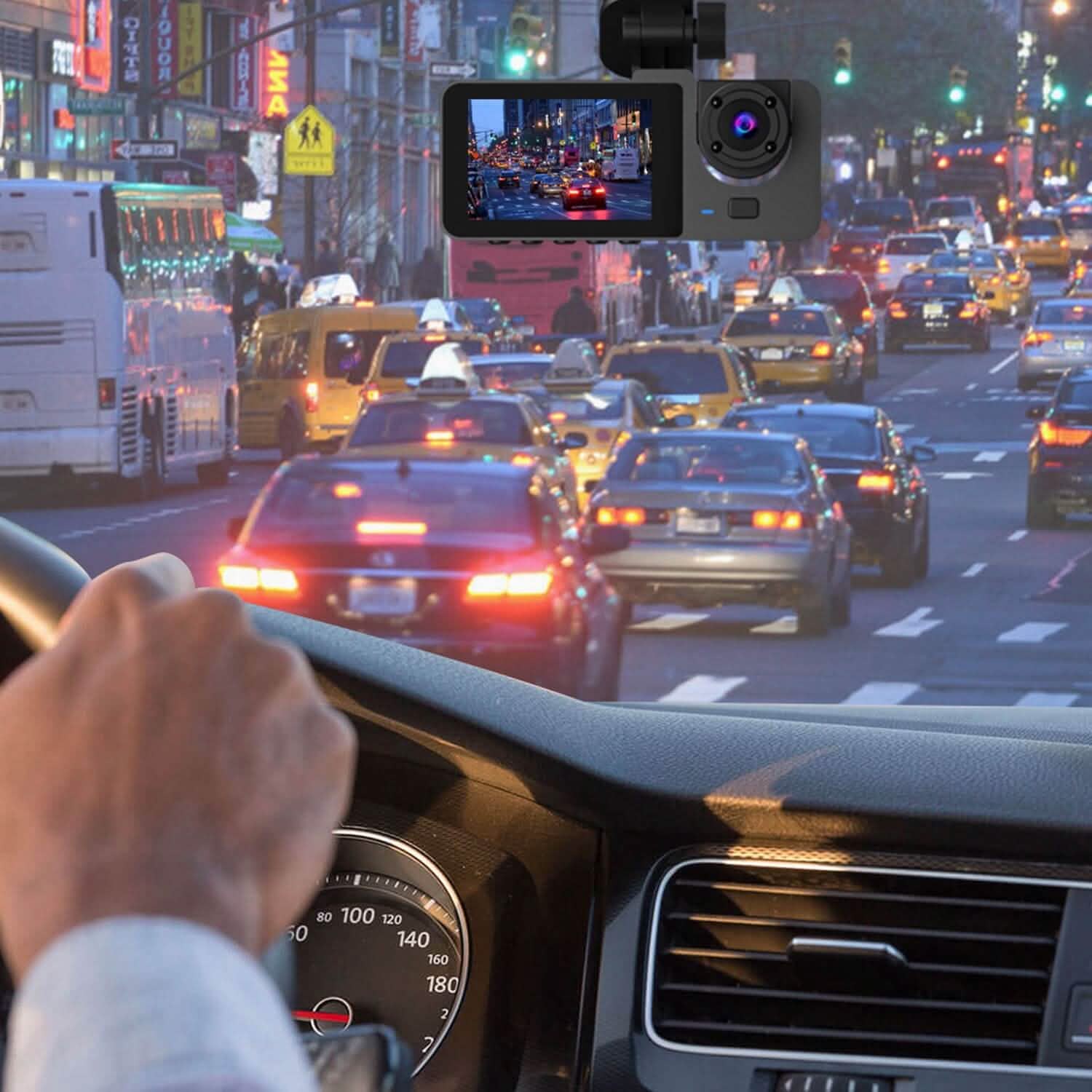 3 Channel Dash Cam Front Inside Rear Vehicle Driving Recorder Car DVR