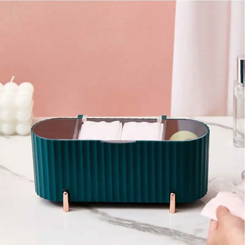 Boîte de rangement pour cotons-tiges à 3 compartiments
