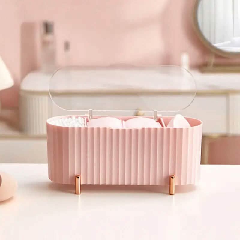 Boîte de rangement pour cotons-tiges à 3 compartiments