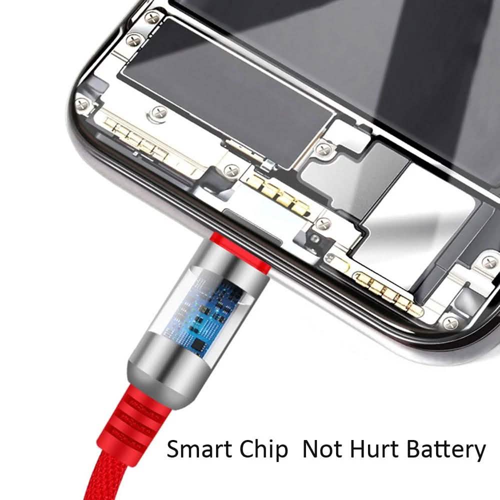 3-In-1 Charging Cable USB to Micro USB + Type C + Lightning Charging Cable Fast Charging