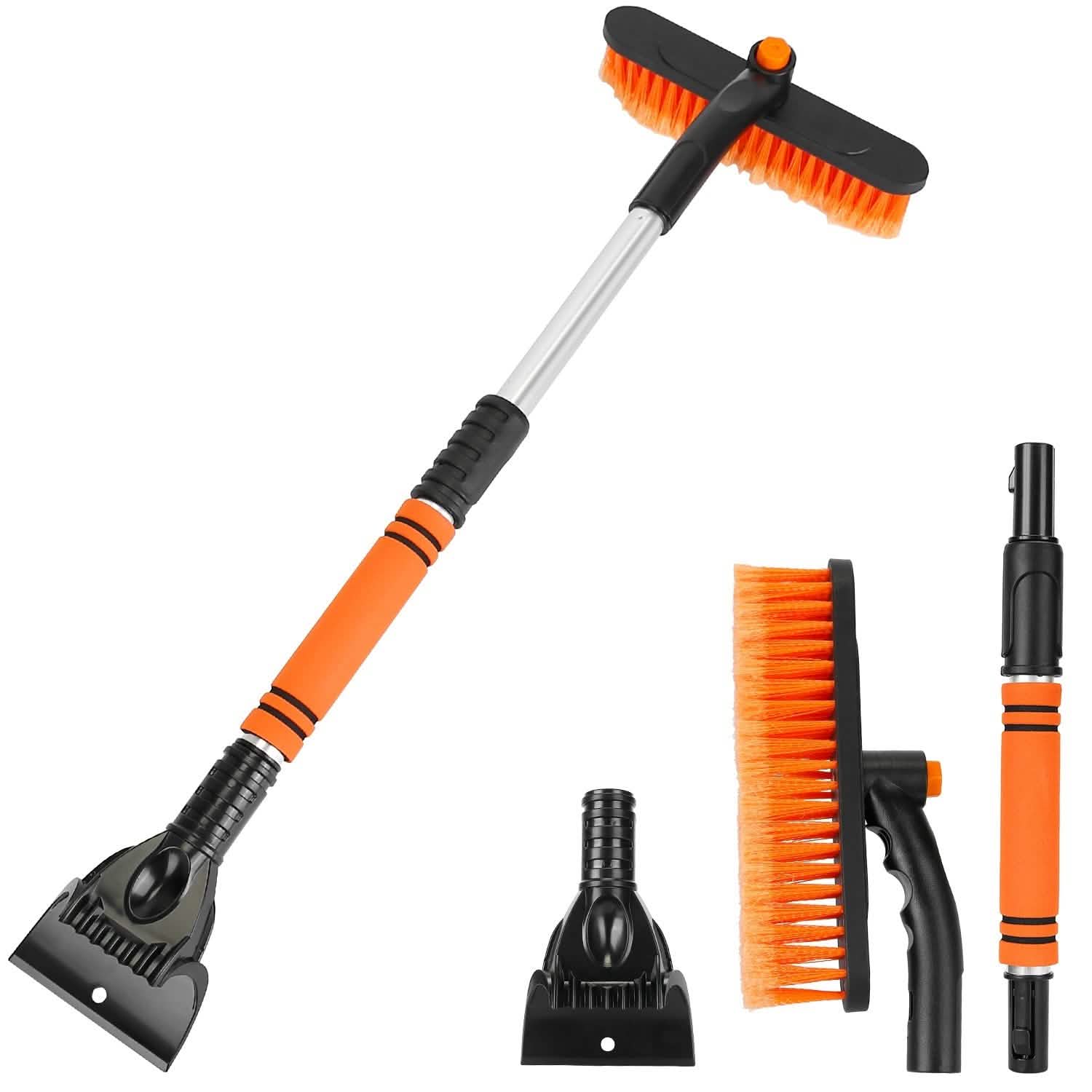 Grattoir à glace extensible 3-en-1 pour pare-brise